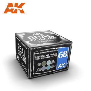 AK Interactive RCS068 COULEURS DE L&amp;#39;ARMÉE DE L&amp;#39;AIR BELGIQUE ANNÉES 1950-1970, COFFRET 4 x 10 ml