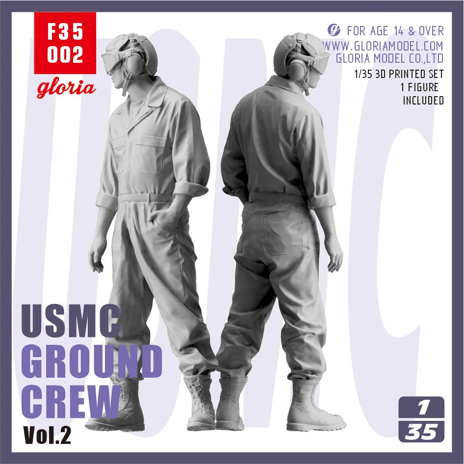 Figurines imprimées en 3D à l'échelle 1/35 de l'équipe au sol Gloria F35002 USMC Type 2