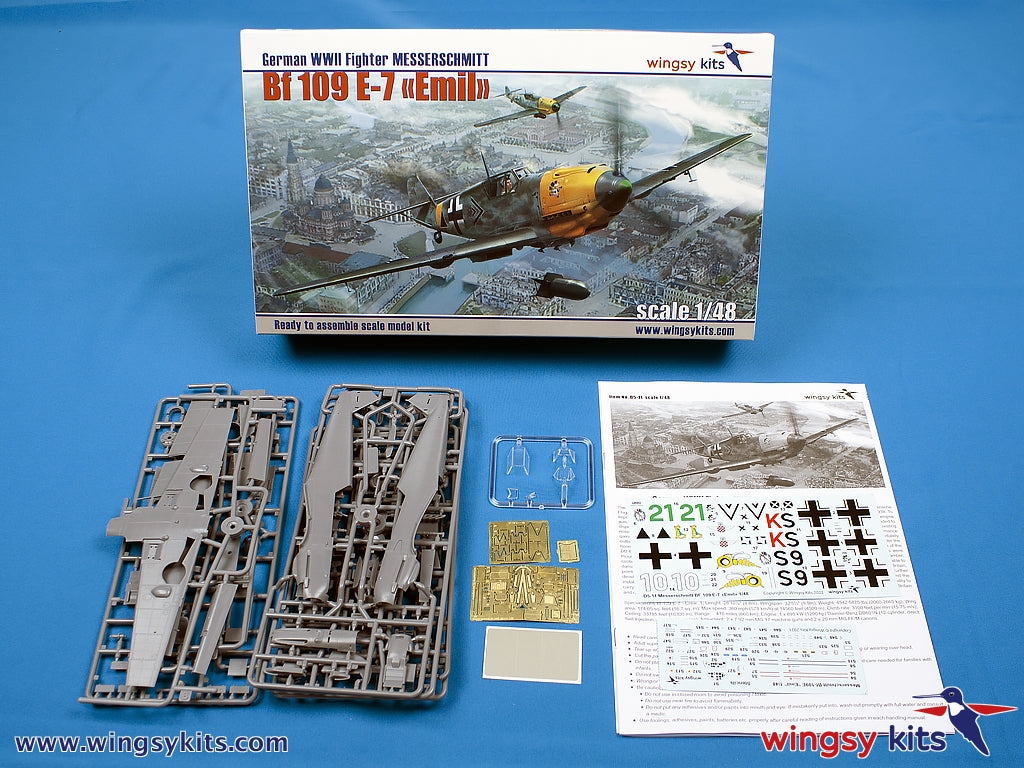 Maquette Wingsy D5-11 Chasseur allemand de la Seconde Guerre mondiale MESSERSCHMITT Bf 109 E-7 1/48 – immagine 2