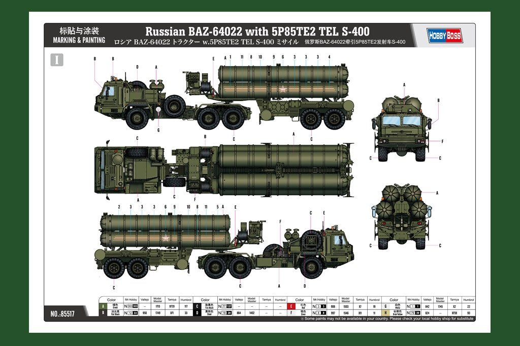 Hobby Boss 85517 BAZ-64022 russe avec TEL S-400 5P85TE2 (1/35) – image 5