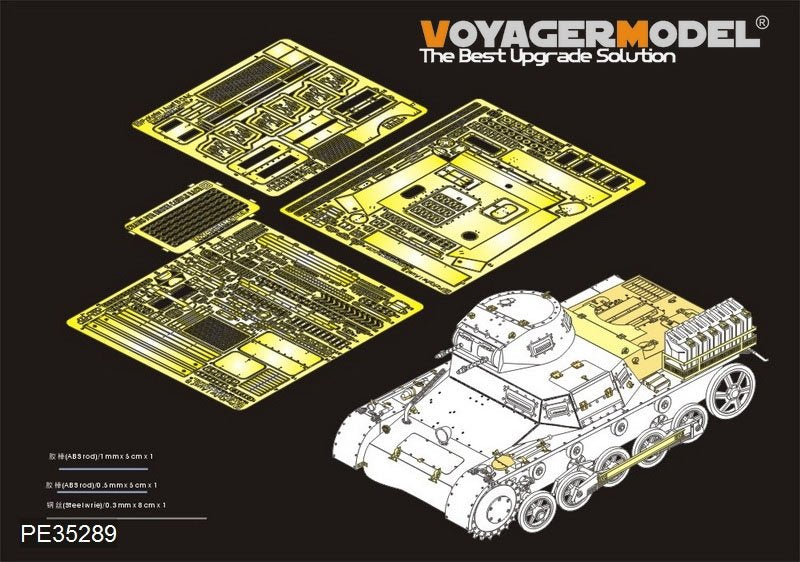 Maquette Voyager PE35289, char allemand Pz.Kpfw.I Ausf. B DAK version de base (pour DRAGON 6207), échelle 1/35