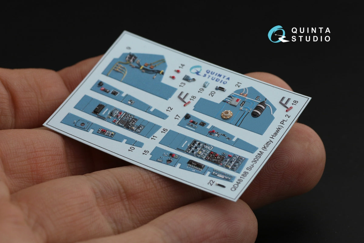 Intérieur coloré imprimé en 3D sur papier décalcomanie Quinta Studio QD48188 Su-30SM (pour kit KittyHawk) 1/48 – image 6