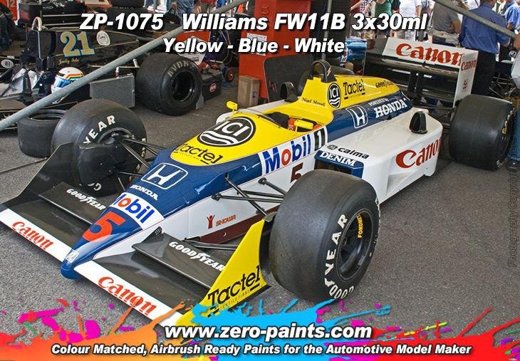 Coffret de peinture Zero Paints ZP-1075 Williams FW11B Bleu/Jaune 3 x 30 ml – image 2