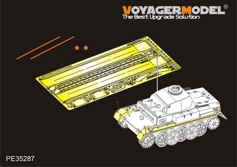 Garde-boues Voyager Model PE35287 pour char allemand Pz.Kpfw.II Ausf.G de la Seconde Guerre mondiale, compatibles avec le modèle 5M 35001, échelle 1/35
