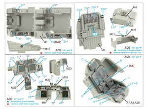 Intérieur imprimé en 3D et coloré sur papier décalcomanie (Takom) pour Quinta Studio QD35099 AH-64E, échelle 1/35  – immagine 2