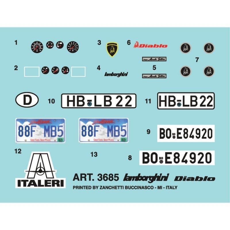 Italeri 3685 Lamborgini Diablo 1/24  – immagine 3