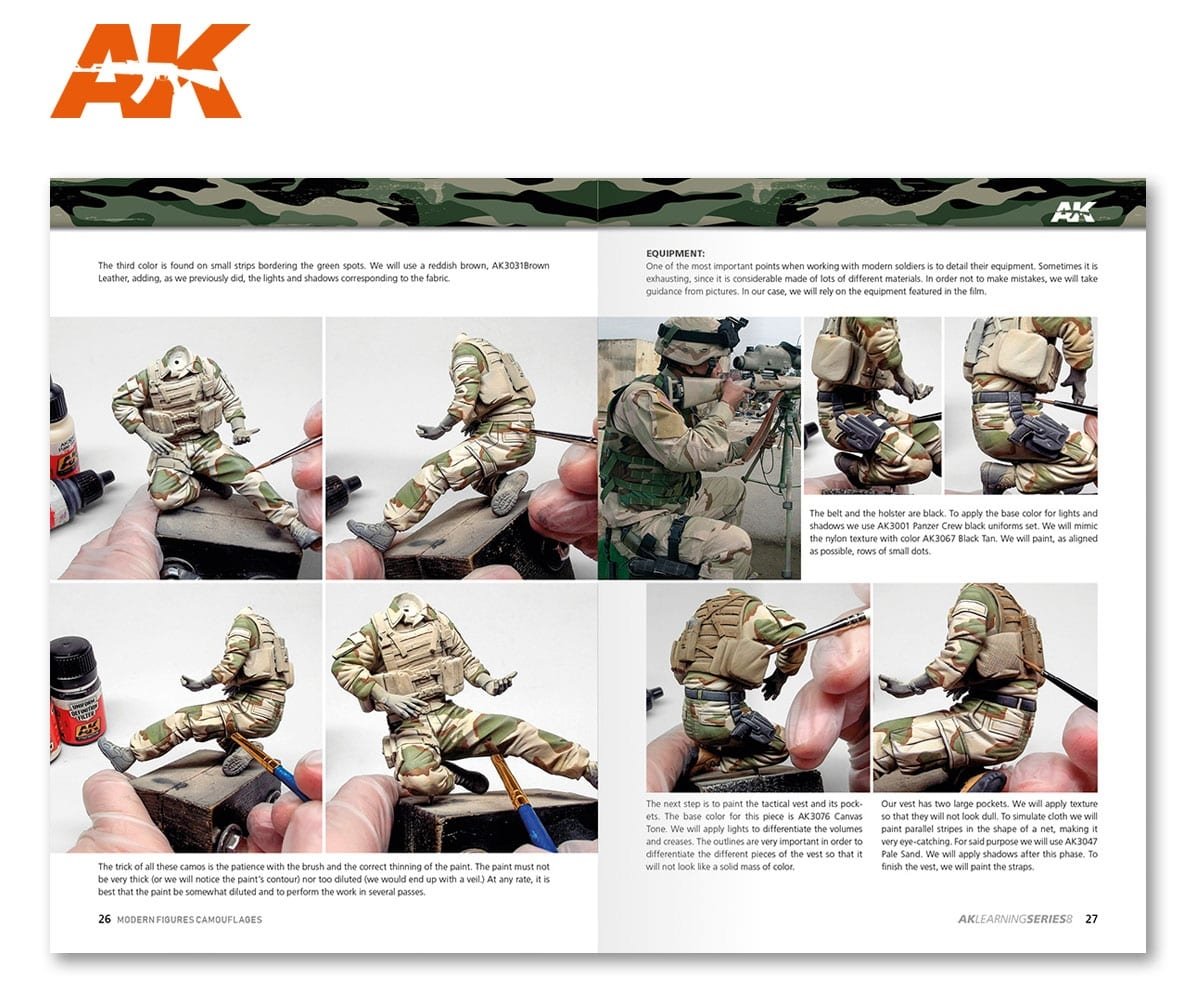 AK Interactive AK247 AK APPRENTISSAGE 08 : CAMOUFLAGES DE FIGURES MODERNES (Anglais) – immagine 8