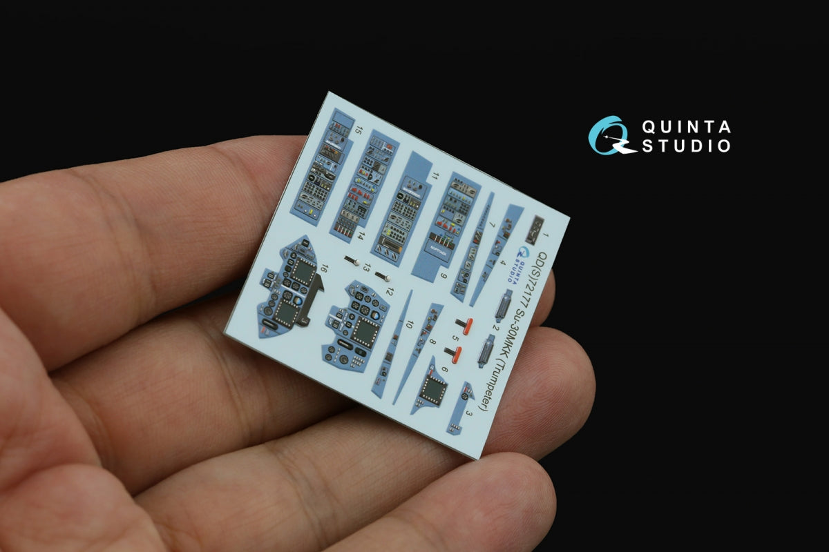 Intérieur imprimé en 3D et coloré sur papier décalcomanie (Trumpeter) pour Su-30MKK de Quinta Studio QD+72177 (avec pièce en résine imprimée en 3D) à l&amp;#39;échelle 1/72 – imagen 9