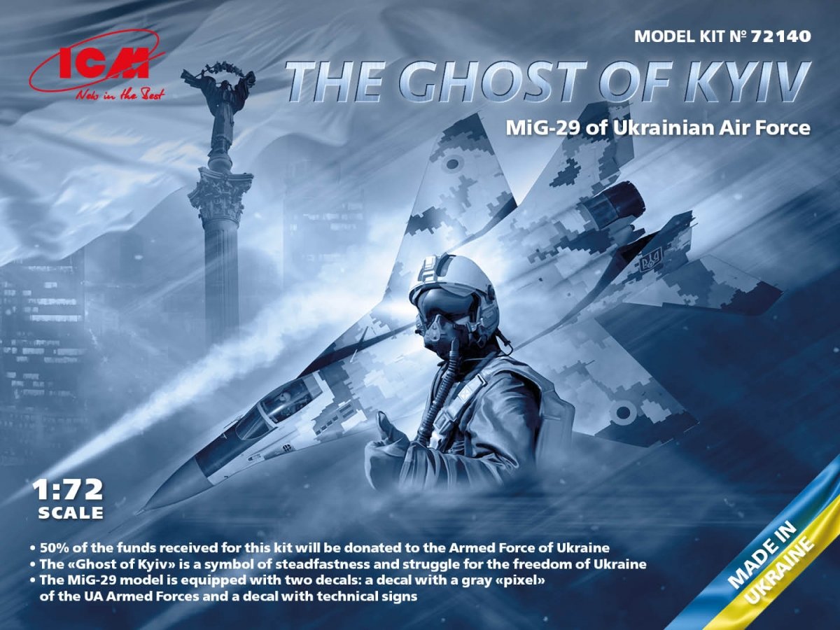 ICM 72140 LE FANTÔME DE KYIV, MIG-29 de l&amp;#39;armée de l&amp;#39;air ukrainienne, échelle 1/72