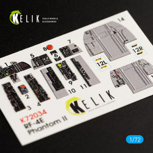 Décalcomanies 3D intérieures KELIK K72034 RF-4E « PHANTOM II » pour maquette Hasegawa au 1/72