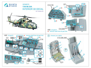 Intérieur imprimé en 3D et coloré sur papier décalcomanie Quinta Studio QD48570 Mi-24A (Trumpeter) 1/48 – Bild 7