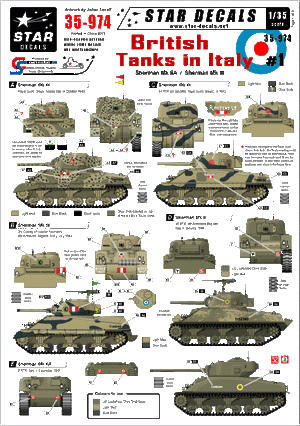 Star Decals 35-974 Chars britanniques en Italie n° 1 1/35