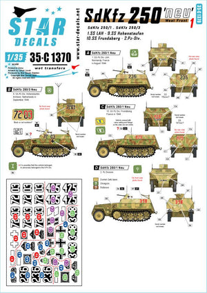 Star Decals 35-C1370 SdKfz 250 neu 1 SdKfz 250/1 et SdKfz 250/3 sur le front ouest 1/35