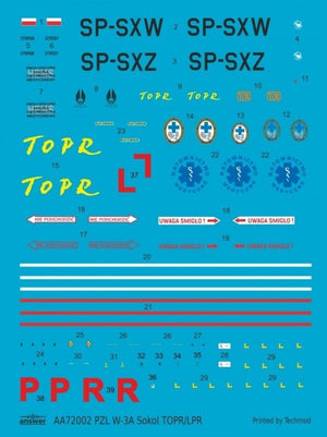 Réponse AA72002 PZL W-3A Sokół TOPR Hélicoptère de sauvetage 1/72 – image 4