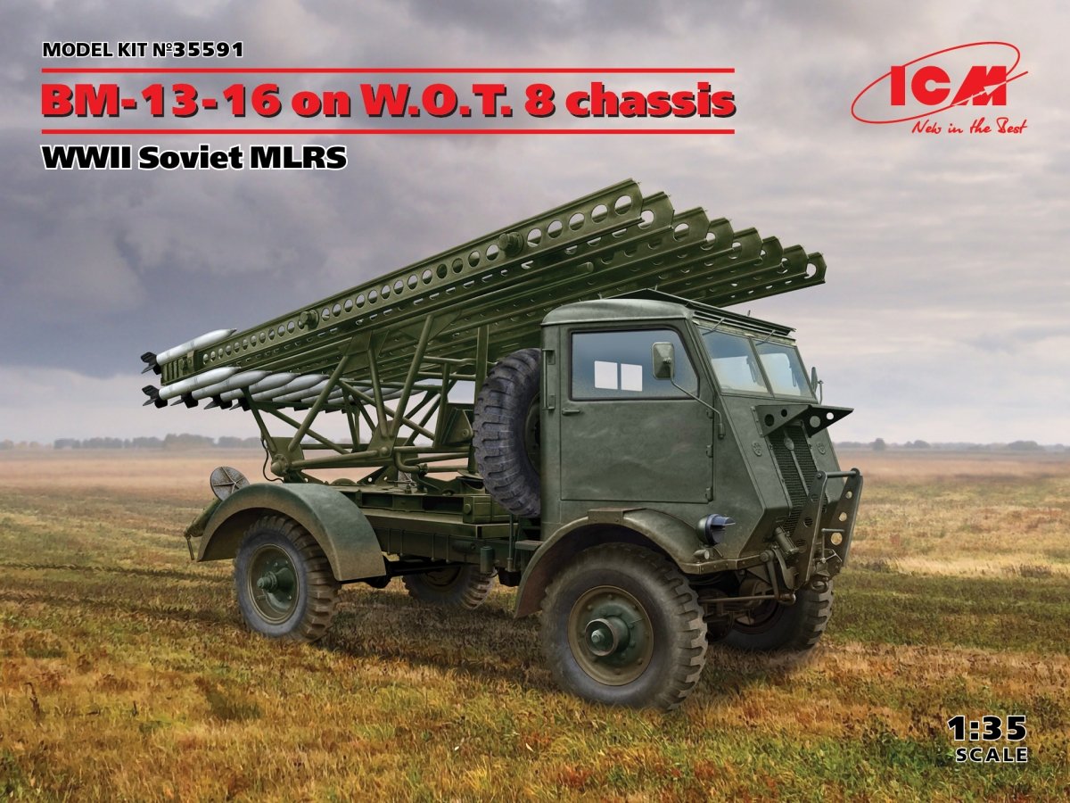 ICM 35591 BM-13-16 sur châssis WOT 8, lance-roquettes multiple soviétique de la Seconde Guerre mondiale, échelle 1/35