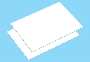 Plaque thermorétractable Tamiya 70215, format B6 (blanche / 2 pièces), 2 plaques blanches