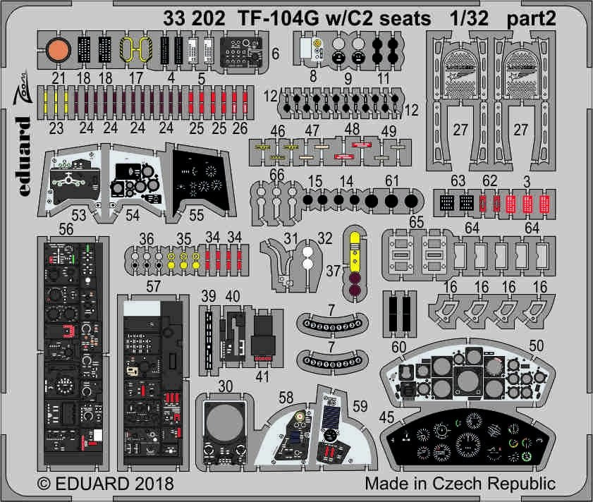 Eduard 33202 TF-104G avec sièges C2 ITALERI 1/32 – immagine 2