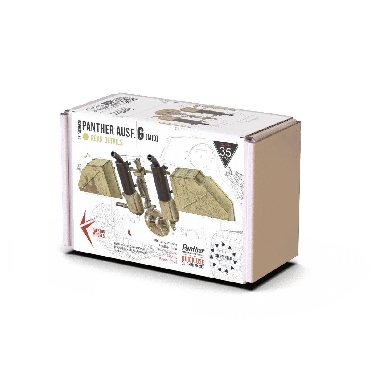 Faustus Models FM35035 Panther G Rear Details – Mid Version 1/35