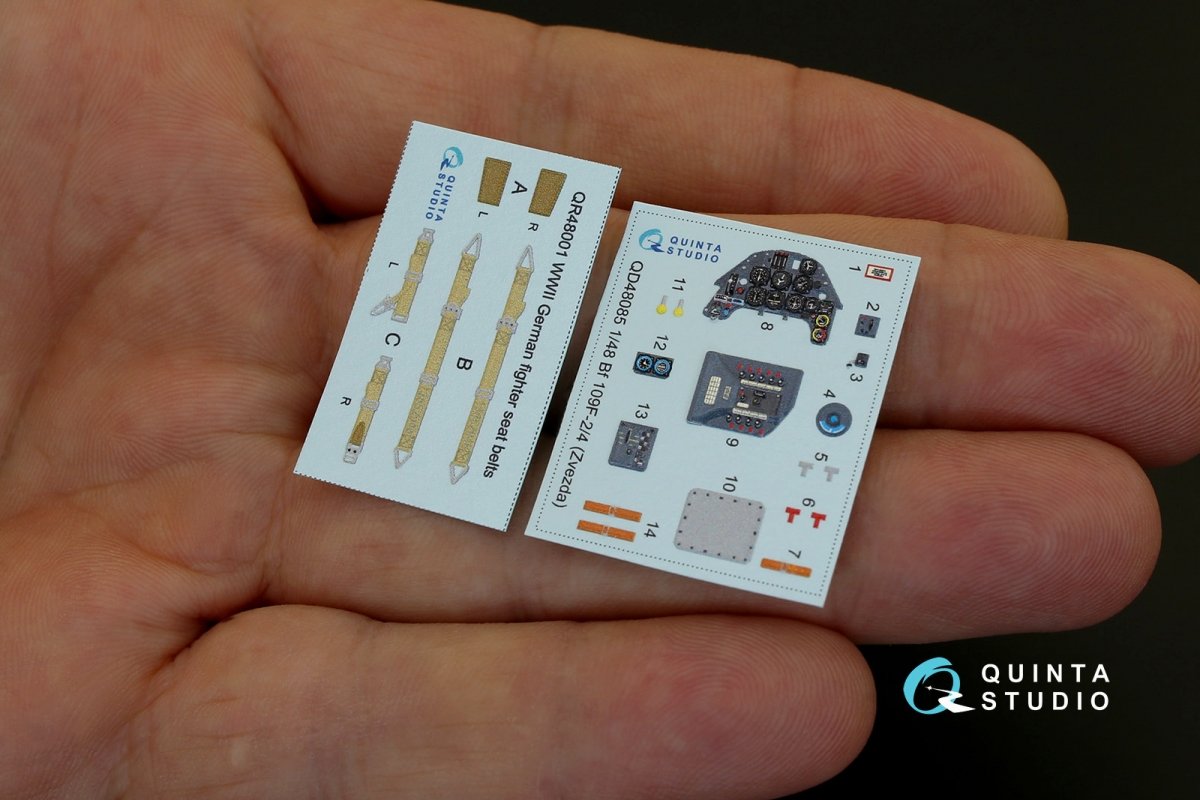 Intérieur imprimé en 3D et coloré sur papier décalcomanie Quinta Studio QD48085 Bf 109F-2/F-4 (pour kit Zvezda) 1/48  – image 2