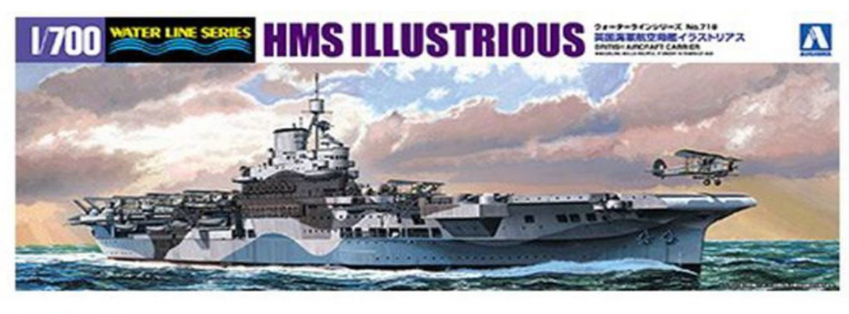 Aoshima 05104 Porte-avions britannique HMS Illustrious Série Water Line n° 718 1/700