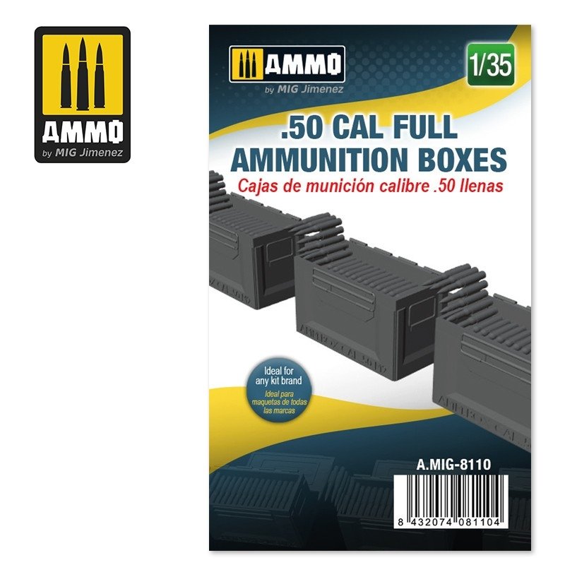 Munitions de Mig 8110 50 CAL BOITES DE MUNITIONS COMPLÈTES 1/35