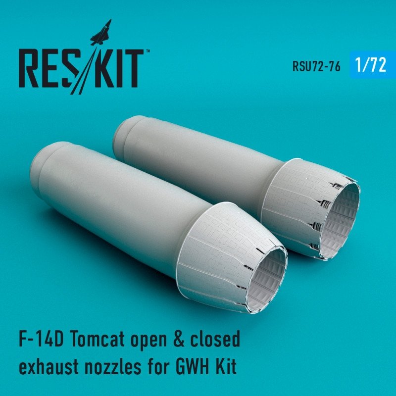 RESKIT RSU72-0076 Buses d'échappement ouvertes et fermées pour F-14D Tomcat, maquette Great Wall Hobby au 1/72
