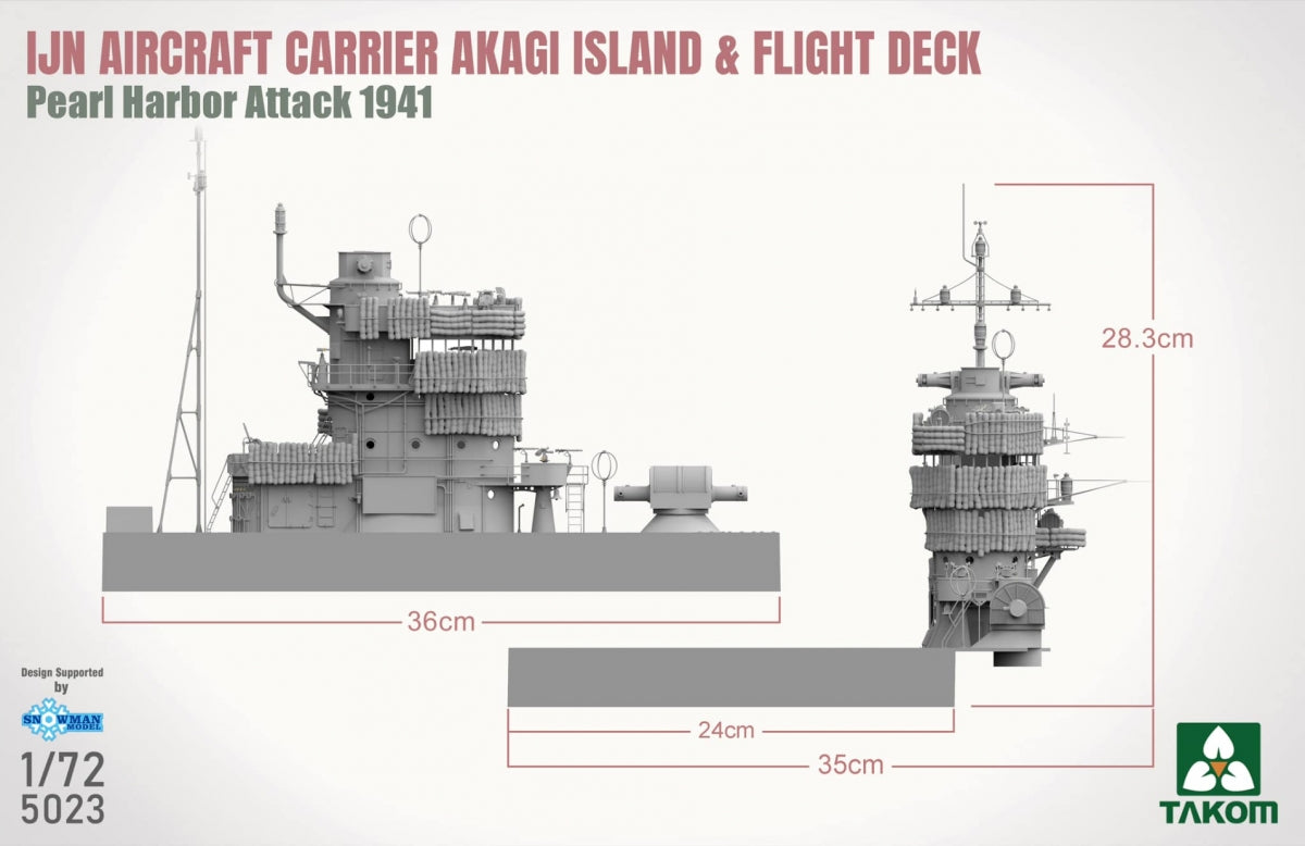 Takom 5023 Porte-avions japonais Akagi - Îlot et pont d&amp;#39;envol, attaque de Pearl Harbor 1941 1/72 – Bild 5