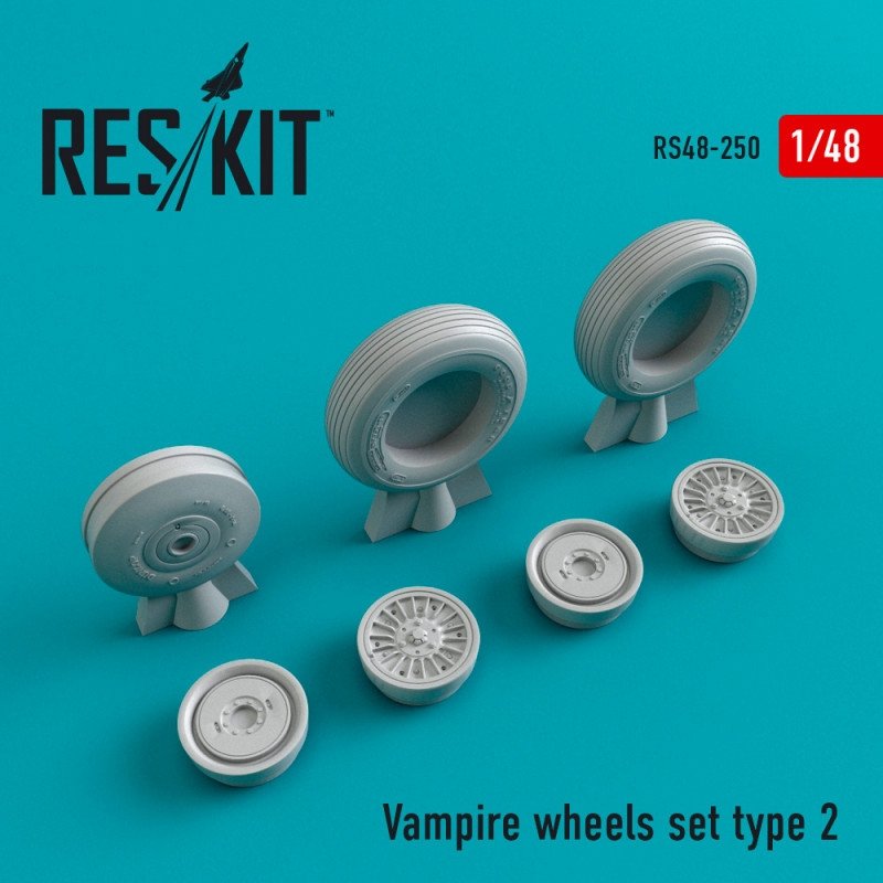 RESKIT RS48-0250 Jeu de roues Vampire type 2 1/48