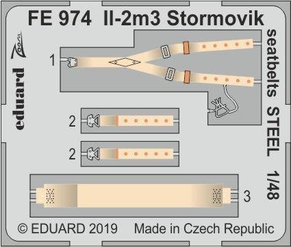Ceintures de sécurité Eduard FE974 Il-2m3 Stormovik, miniatures en acier à l'échelle 1/48, précises