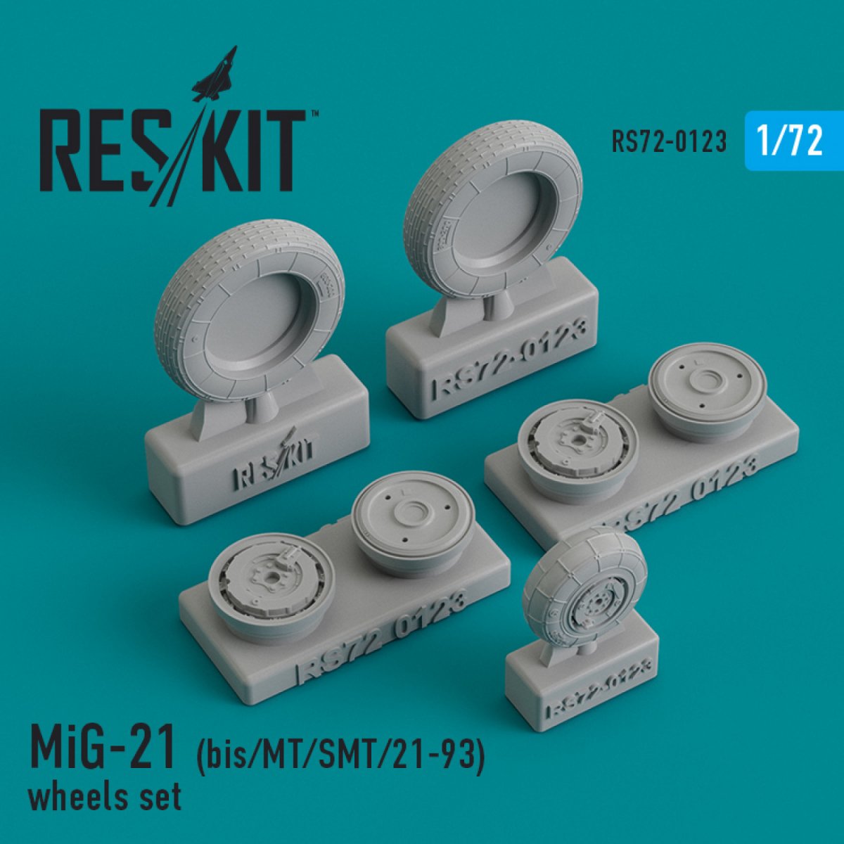 RESKIT RS72-0123 MIG-21 (BIS, MT, SMT, 21-93) JEU DE ROUES 1/72