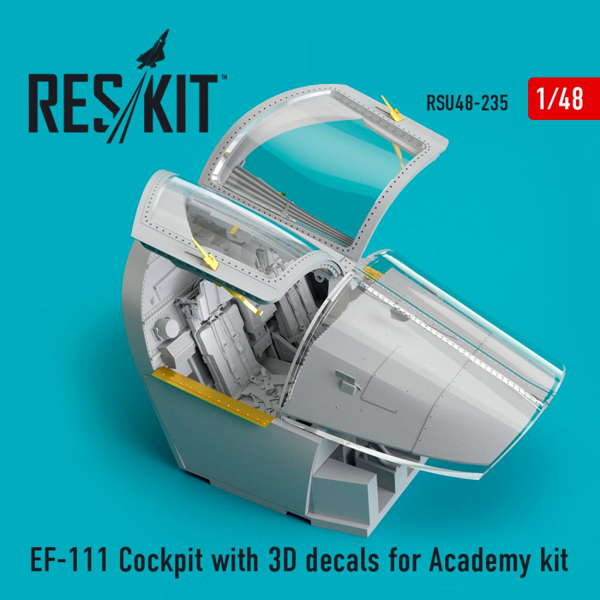 RESKIT RSU48-0235 COCKPIT EF-111 AVEC DÉCALCOMANIES 3D POUR MAQUETTE ACADEMY AU 1/48