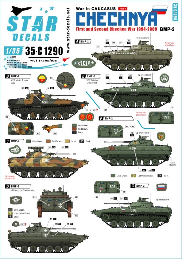 Star Decals 35-C1290 Guerre du Caucase 4 1/35