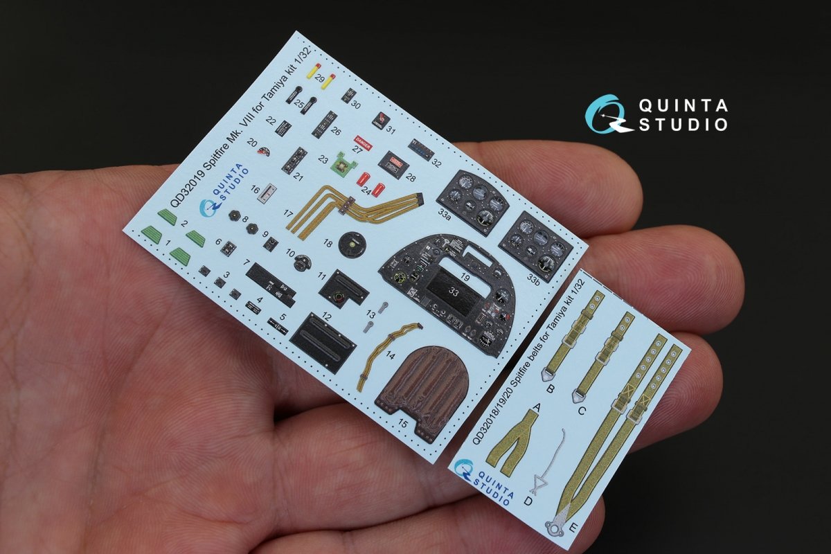 Intérieur du Spitfire Mk.VIII de Quinta Studio QD32019, imprimé en 3D et coloré sur papier décalcomanie (pour maquette Tamiya) au 1/32 – image 2