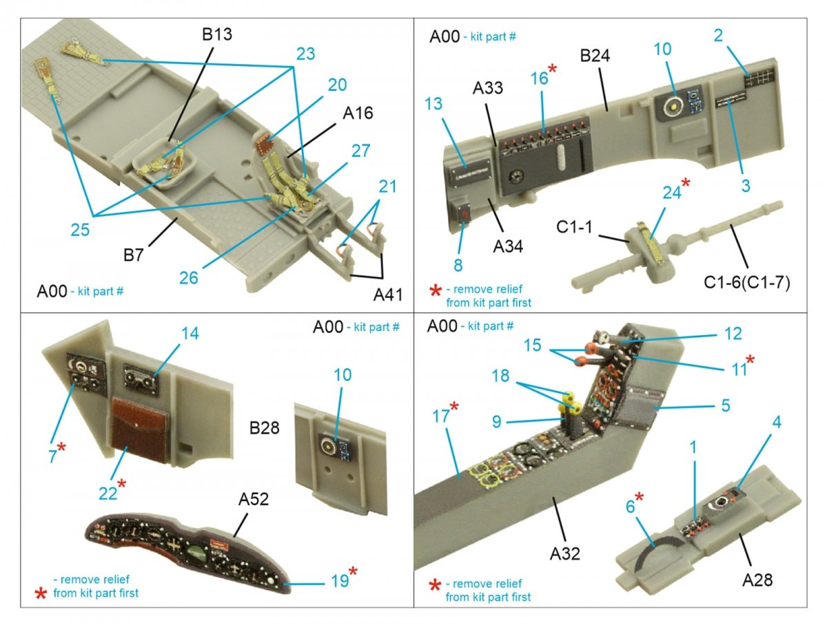 Intérieur imprimé en 3D et coloré sur papier décalcomanie Quinta Studio QD72052 Fw 189A (ICM) à l&amp;#39;échelle 1/72 – immagine 8