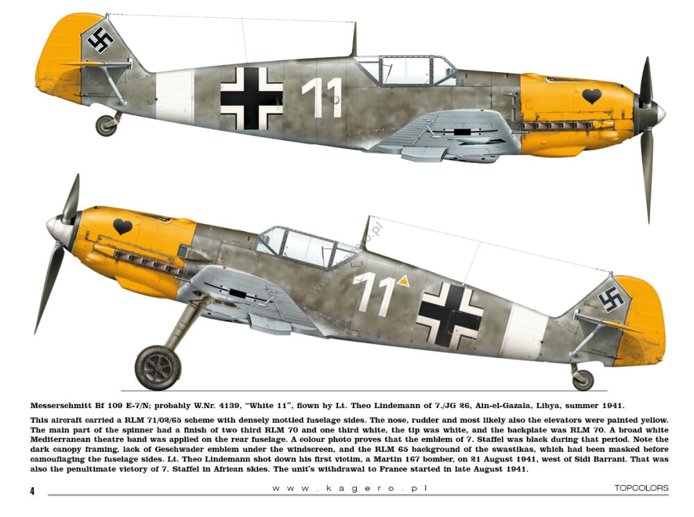 Kagero 15034 Messerschmitt Bf 109 au-dessus de la Méditerranée, partie I (décalcomanies) EN/PL – imagen 3