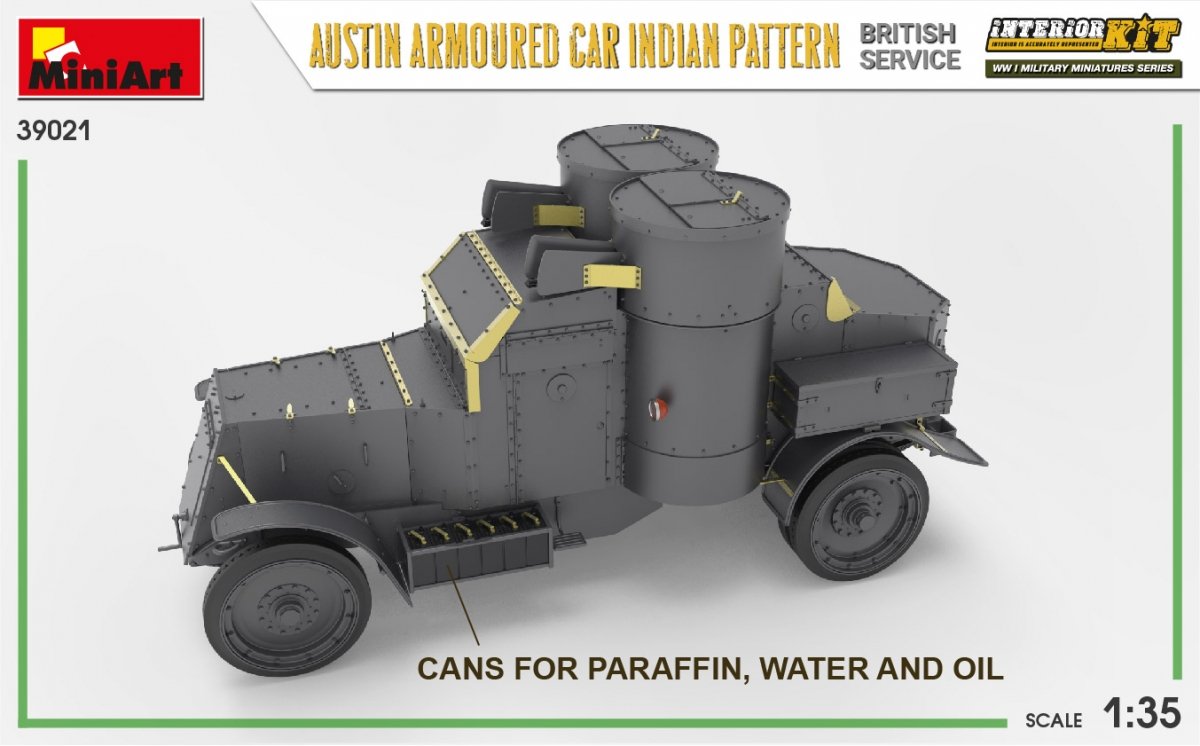 Miniart 39021 Voiture blindée Austin, modèle indien. Service britannique. Maquette intérieure 1/35 – Bild 12