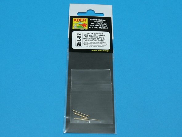 Aber 35L-082 Ensemble de 2 canons standard pour mitrailleuses d&amp;#39;avion américaines cal .50 Browning ANM2 A4 avec bouche monobloc (1/35)  – image 3