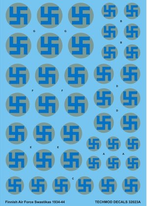 Techmod 32023 - Croix gammées et numéros de série de l'armée de l'air finlandaise 1944-45 (1/32)