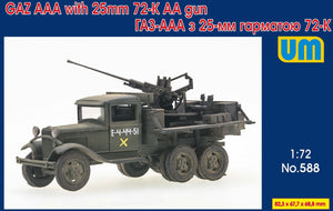 Unimodels 588 GAZ AAA avec canon antiaérien 72-K de 25 mm, échelle 1/72