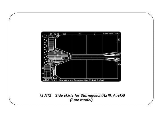 Aber 72A12 Jupes latérales pour Sturmgeschutz III (dernier modèle) 1/72 – Bild 3