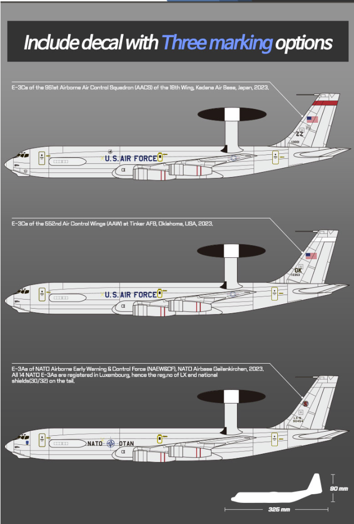 Academy 12629 USAF E-3G Sentry 1/144 – zdjęcie 3