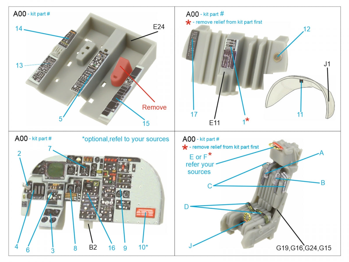 Intérieur coloré imprimé en 3D sur papier décalcomanie (conversion de Trumpeter) par Quinta Studio QD72146 KA-6D Intruder, échelle 1/72 – image 2