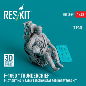 RESKIT RSF48-0069 Pilote de F-105D « Thunderchief » assis dans un siège éjectable (première version) pour maquette HobbyBoss (1 pièce) (Impression 3D) 1/48