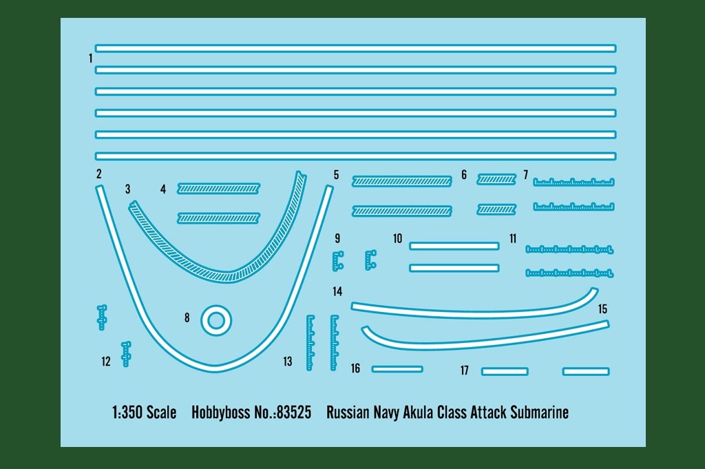 Hobby Boss 83525 Sous-marin d&amp;#39;attaque SSN de classe Akula de la marine russe (1/350) – image 3