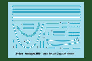 Hobby Boss 83525 Sous-marin d&amp;#39;attaque SSN de classe Akula de la marine russe (1/350) – image 3