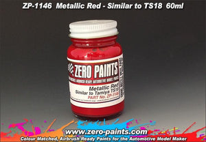 Peinture rouge métallisée Zero Paints ZP-1146 (similaire à TS18) 60 ml