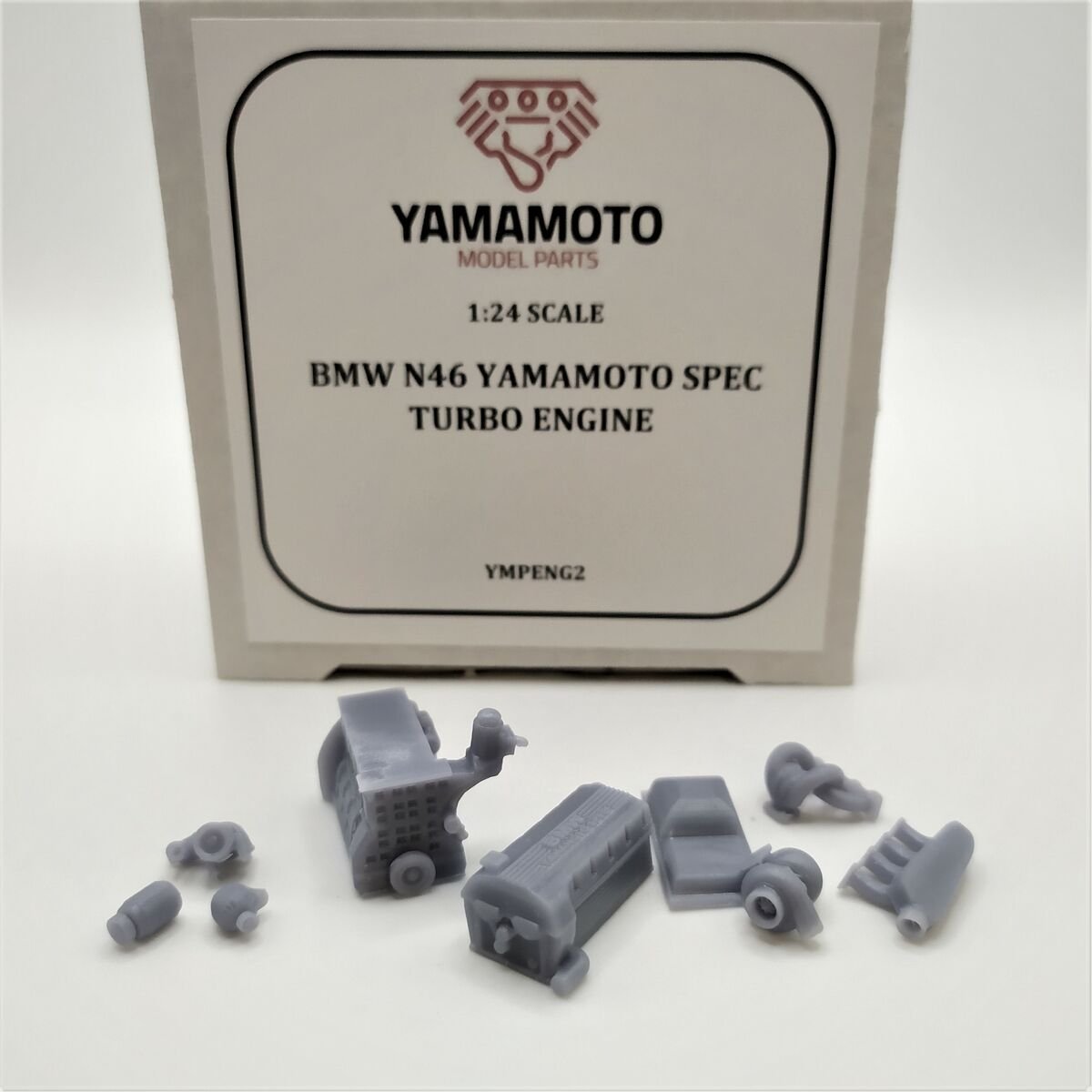Yamamoto Model Parts YMPENG2 BMW N46 Yamamoto Spec Engine - Turbocharged 1/24