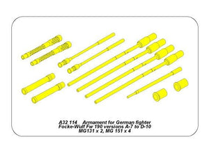 Aber A32114 Armement pour chasseur allemand Fw-190 A7-D10 1/32 – imagen 2