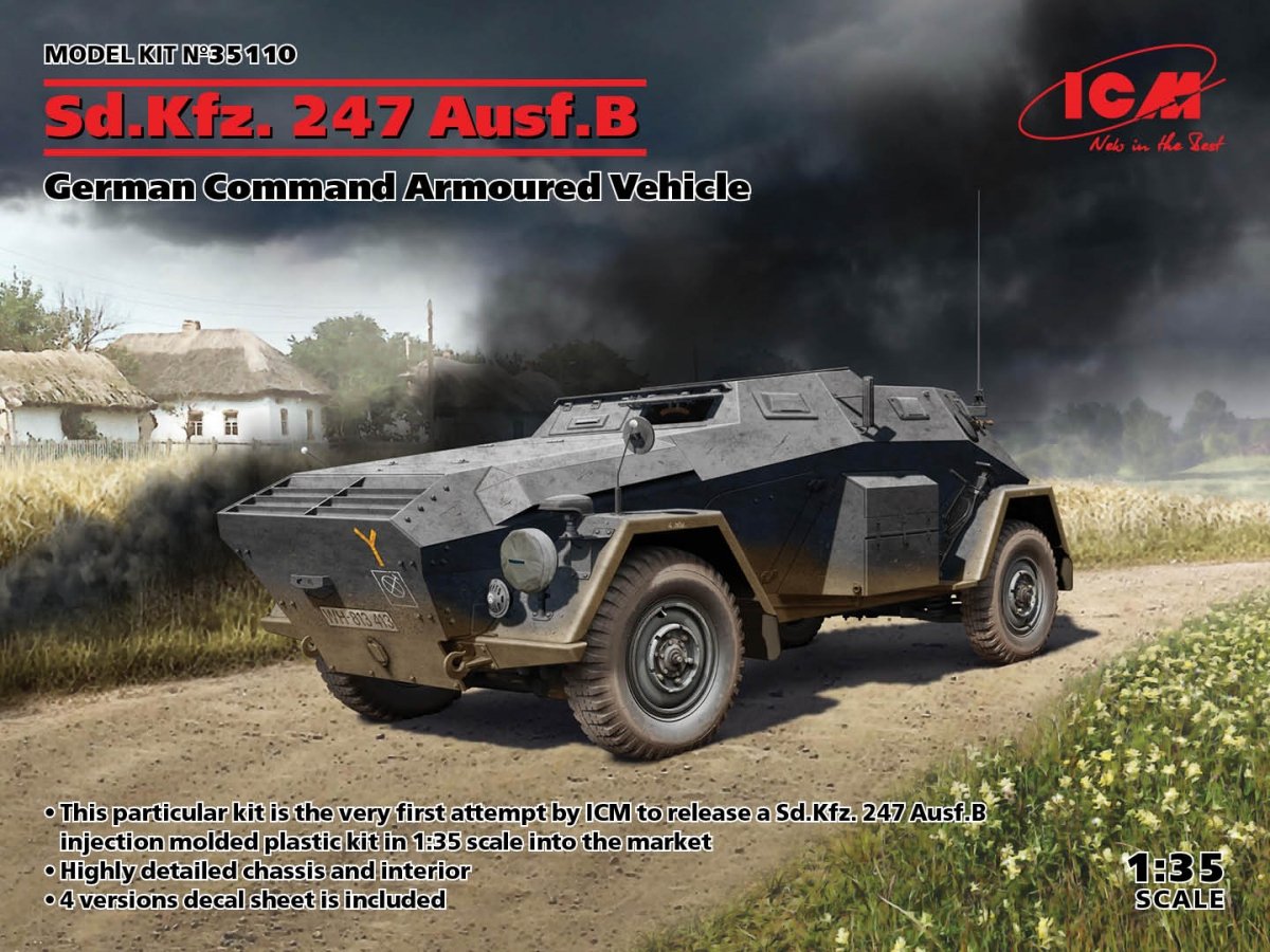 ICM 35110 Sd.Kfz. 247 Ausf.B, Véhicule Blindé du Commandement Allemand 1/35