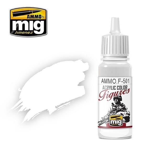 Munitions Mig Jimenez F501 blanches pour figurines 17 ml